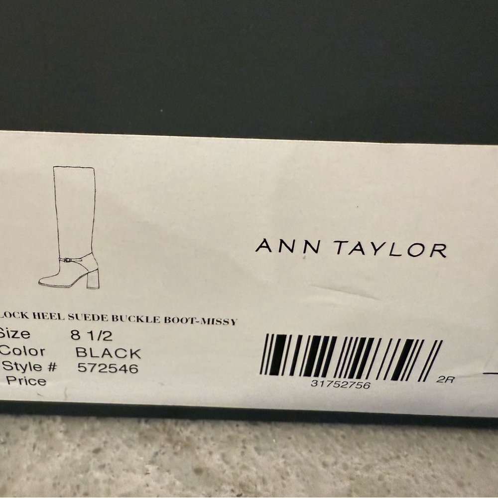 Ann Taylor Black Suede Buckle Boots - Picture 5 of 5